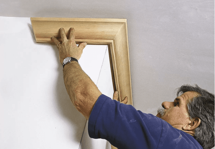 Installation of plinths (boards) walls ceilings